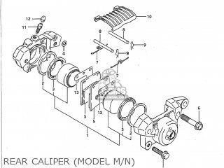 REAR CALIPER (MODEL M/N) - GSX1100G 1991 (M) USA (E03)