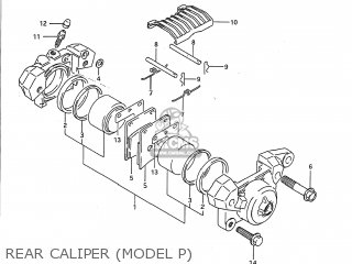 REAR CALIPER (MODEL P) - GSX1100G 1991 (M) USA (E03)
