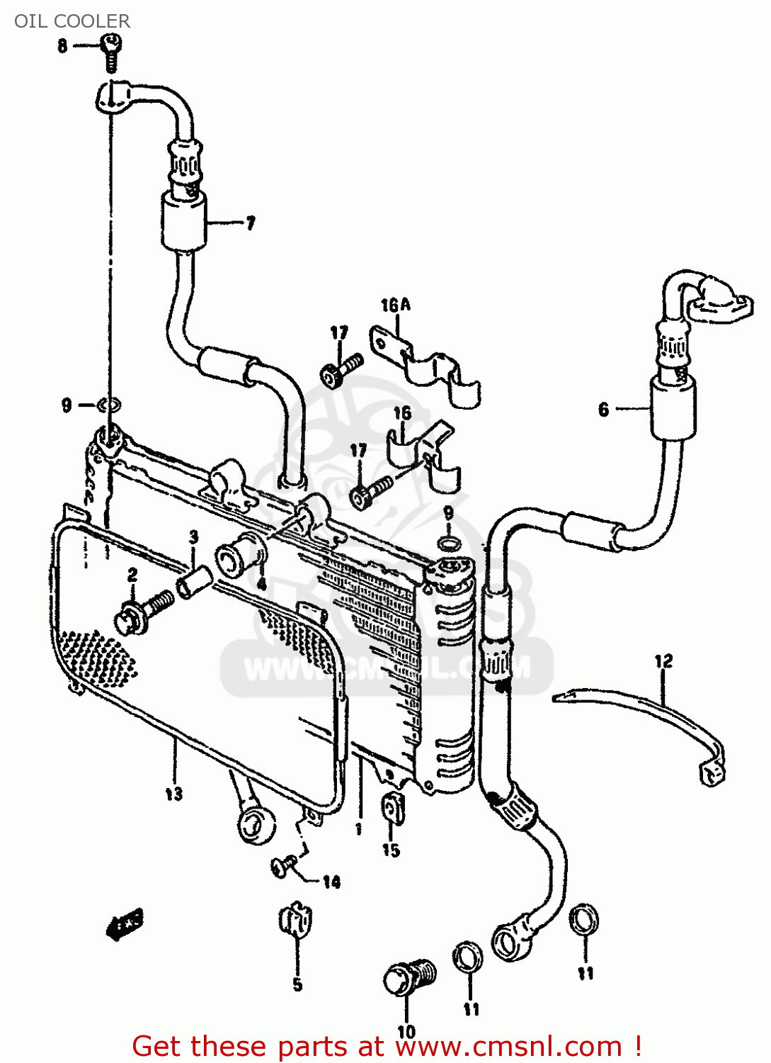 OIL COOLER GSX1100G 1992 (N) (E01 E02 E04 E15 E16 E17 E18 E21 E22 24 25 39)