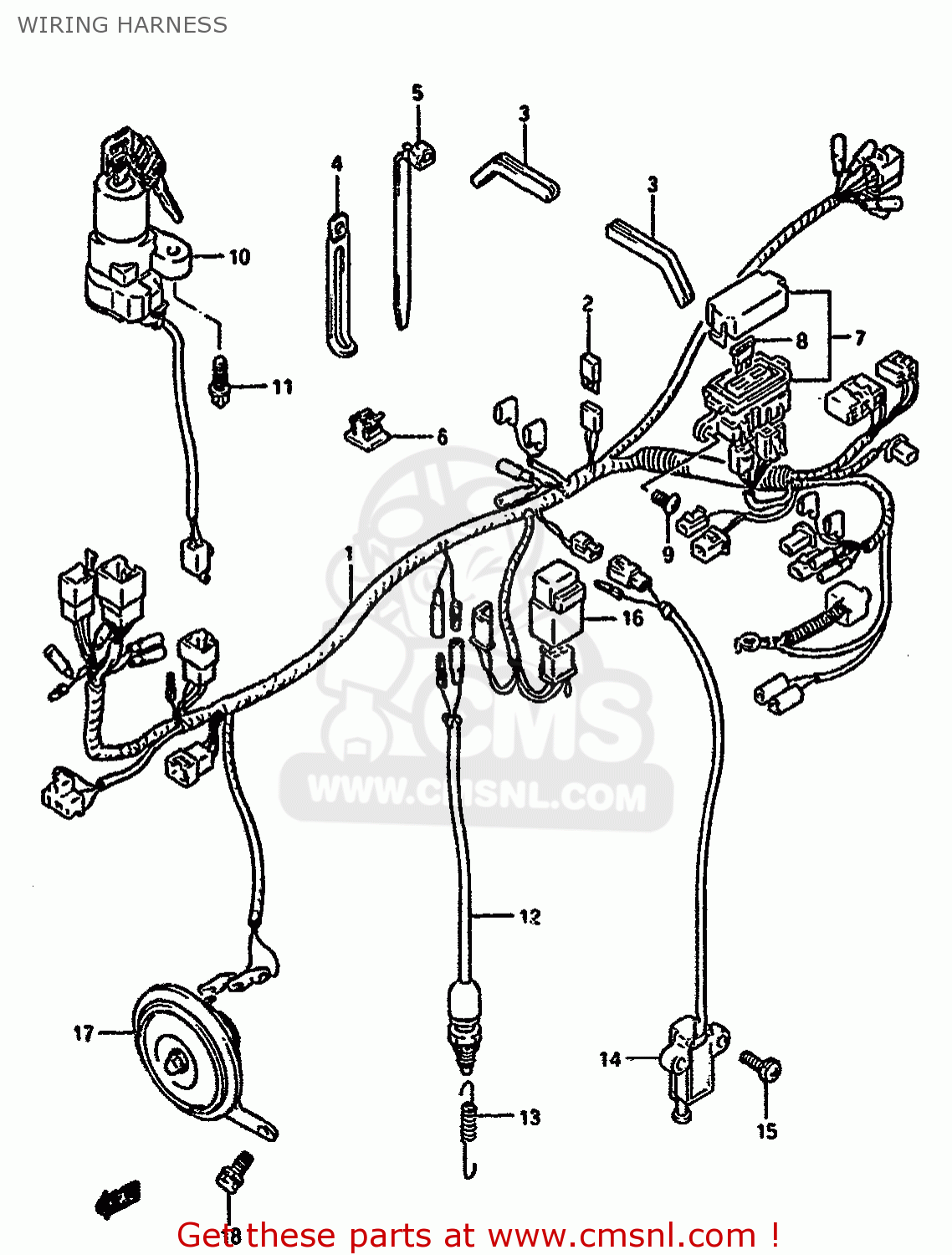 WIRING HARNESS GSX1100G 1992 (N) (E01 E02 E04 E15 E16 E17 E18 E21 E22 24 25 39)