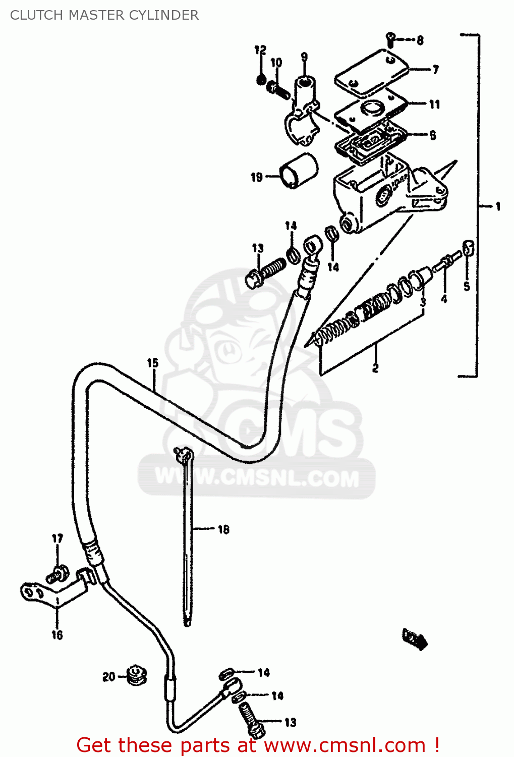 CLUTCH MASTER CYLINDER GSX1100G 1992 (N) (E01 E02 E04 E15 E16 E17 E18 E21 E22 24 25 39)