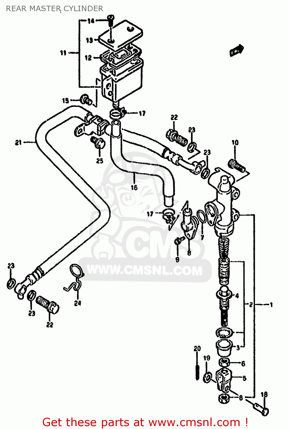 REAR MASTER CYLINDER GSX1100G 1992 (N) (E01 E02 E04 E15 E16 E17 E18 E21 E22 24 25 39)