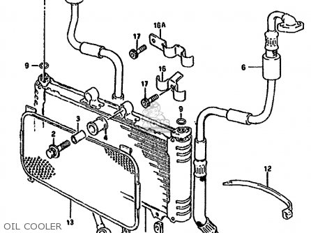 OIL COOLER - GSX1100G 1992 (N) (E01 E02 E04 E15 E16 E17 E18 E21 E22 24 25 39)