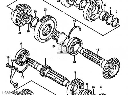 TRANSMISSION - GSX1100G 1992 (N) (E01 E02 E04 E15 E16 E17 E18 E21 E22 24 25 39)