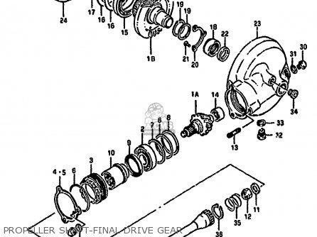 PROPELLER SHAFT-FINAL DRIVE GEAR - GSX1100G 1992 (N) (E01 E02 E04 E15 E16 E17 E18 E21 E22 24 25 39)