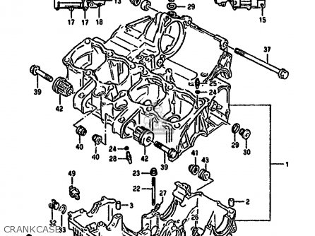 CRANKCASE - GSX1100G 1992 (N) (E01 E02 E04 E15 E16 E17 E18 E21 E22 24 25 39)