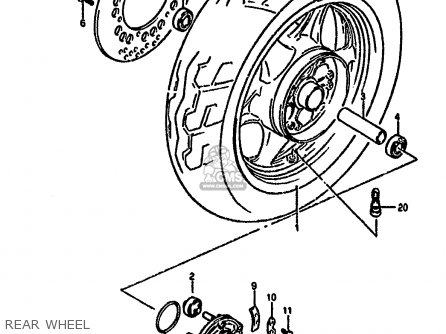 REAR WHEEL - GSX1100G 1992 (N) (E01 E02 E04 E15 E16 E17 E18 E21 E22 24 25 39)