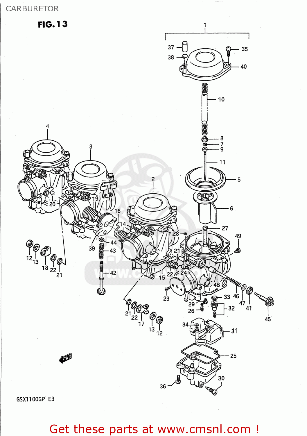 CARBURETOR GSX1100G 1992 (N) USA (E03)