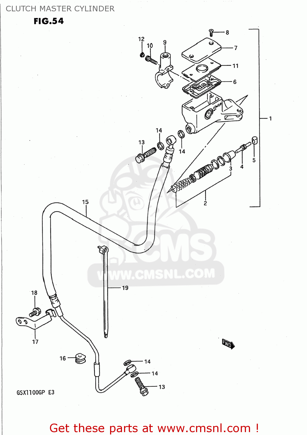 CLUTCH MASTER CYLINDER GSX1100G 1992 (N) USA (E03)