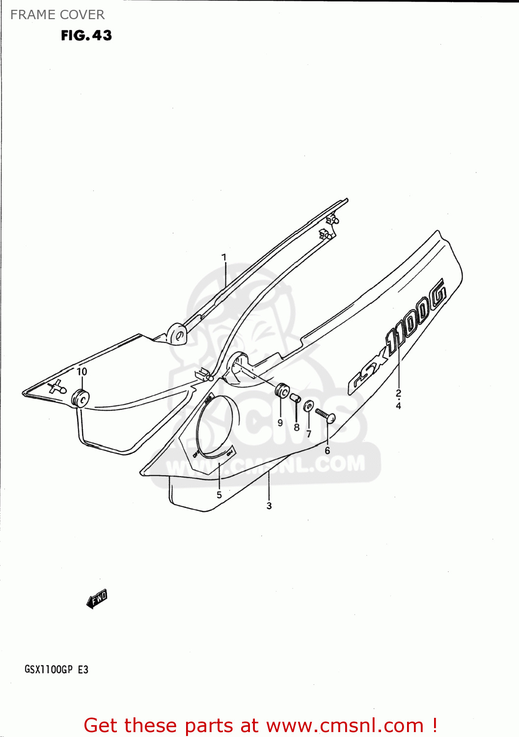 FRAME COVER GSX1100G 1992 (N) USA (E03)