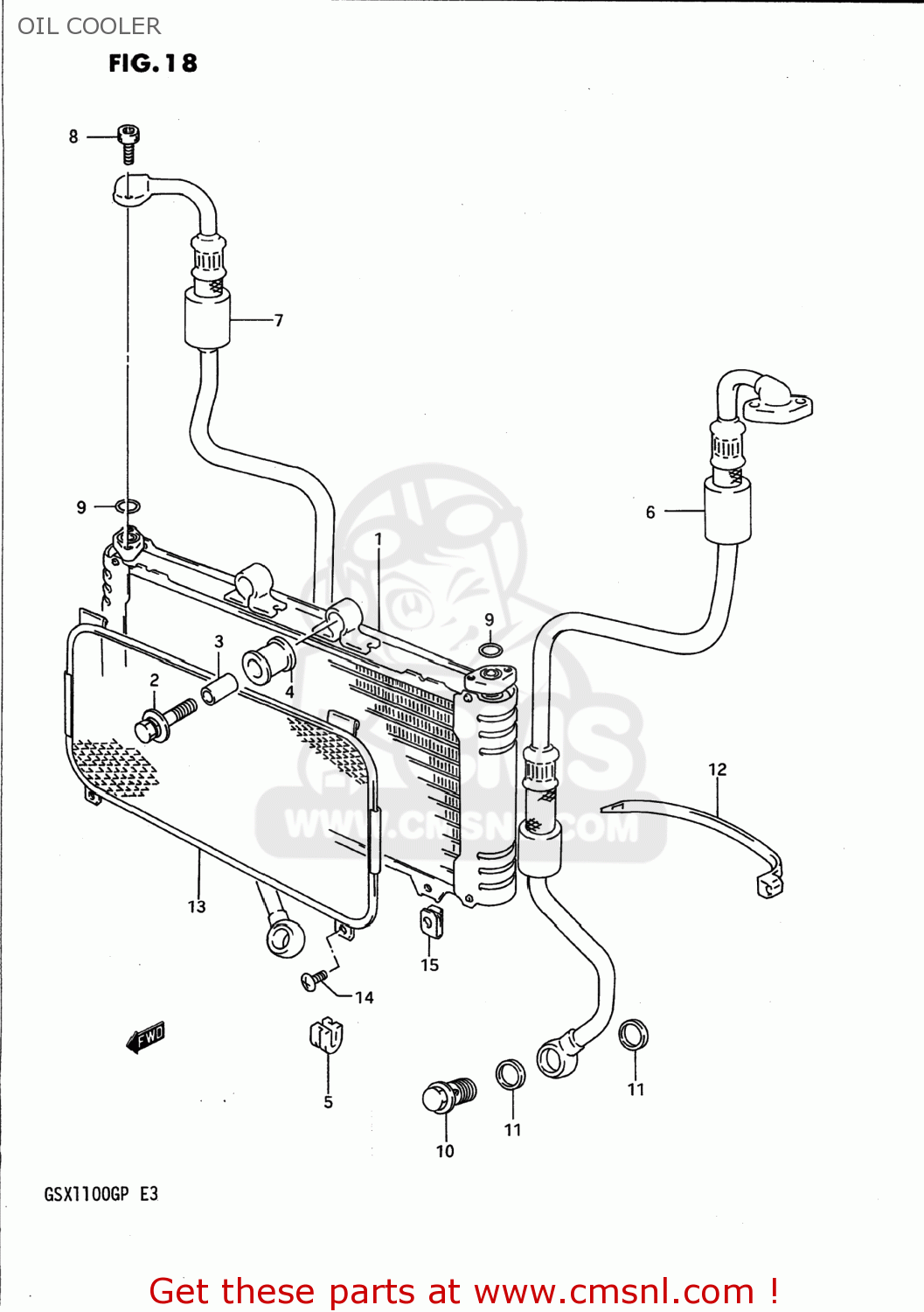 OIL COOLER GSX1100G 1992 (N) USA (E03)