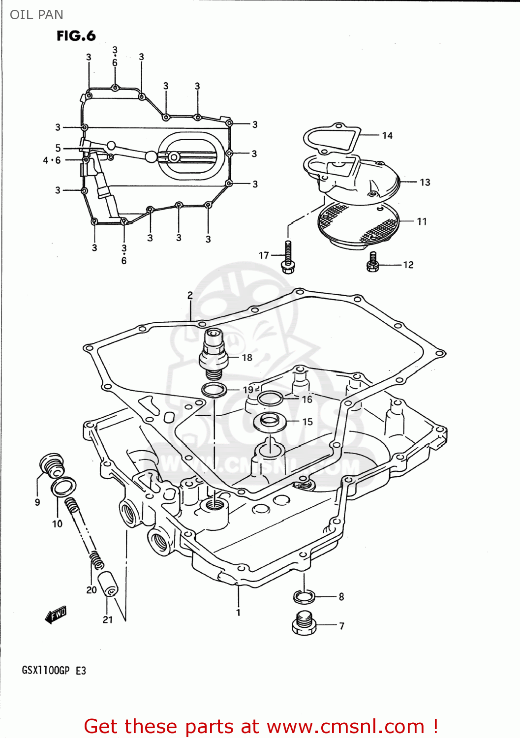 OIL PAN GSX1100G 1992 (N) USA (E03)