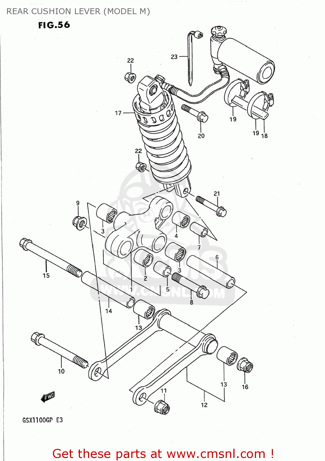 REAR CUSHION LEVER (MODEL M) GSX1100G 1992 (N) USA (E03)