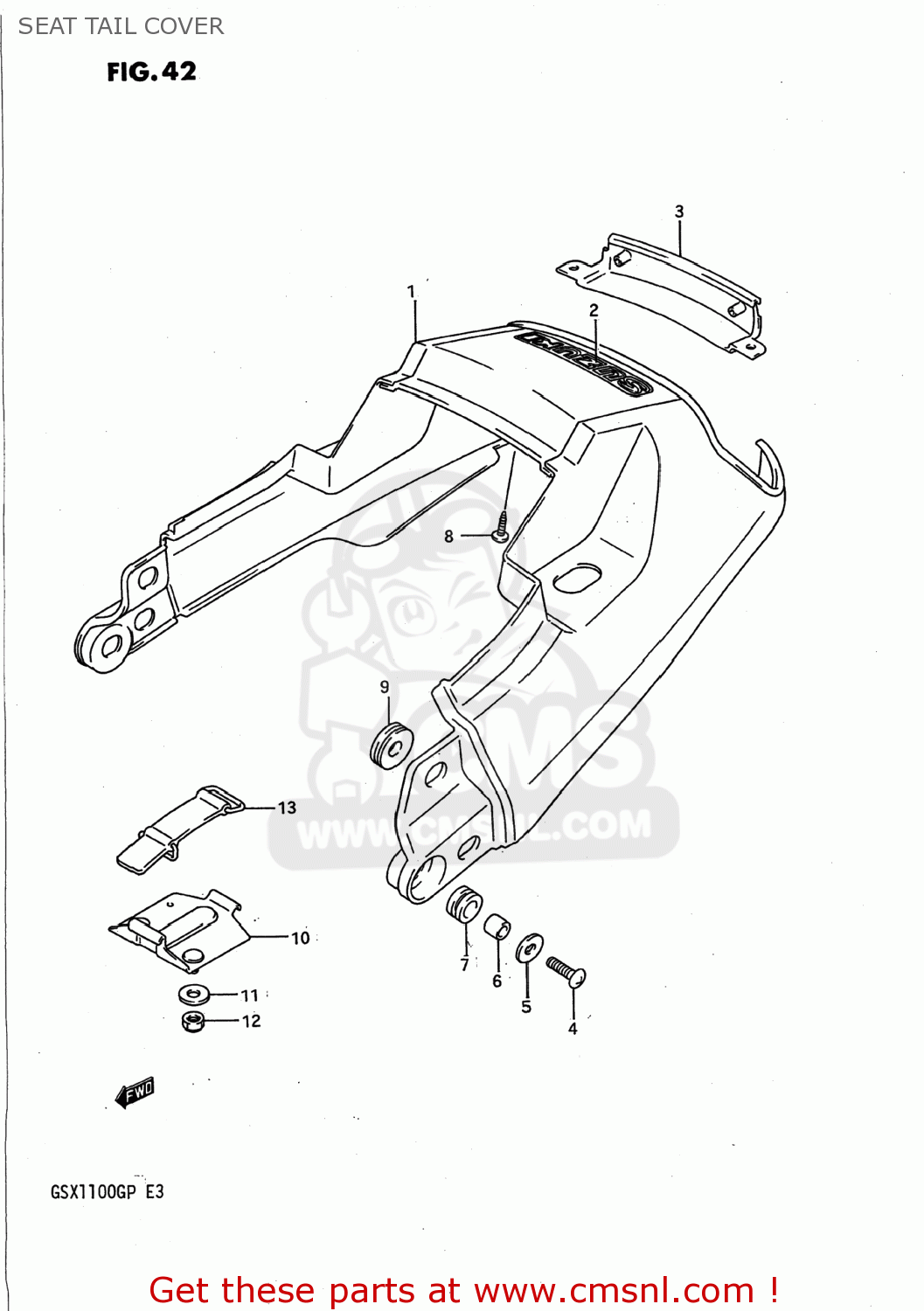 SEAT TAIL COVER GSX1100G 1992 (N) USA (E03)