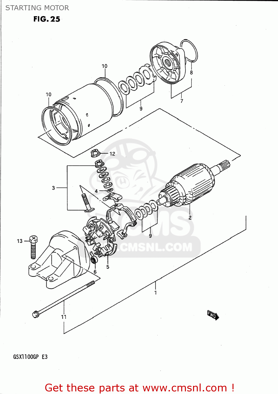 STARTING MOTOR GSX1100G 1992 (N) USA (E03)
