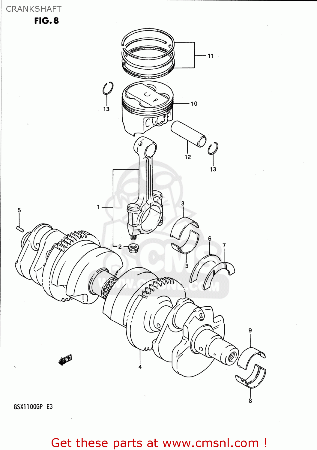 CRANKSHAFT GSX1100G 1993 (P) USA (E03)