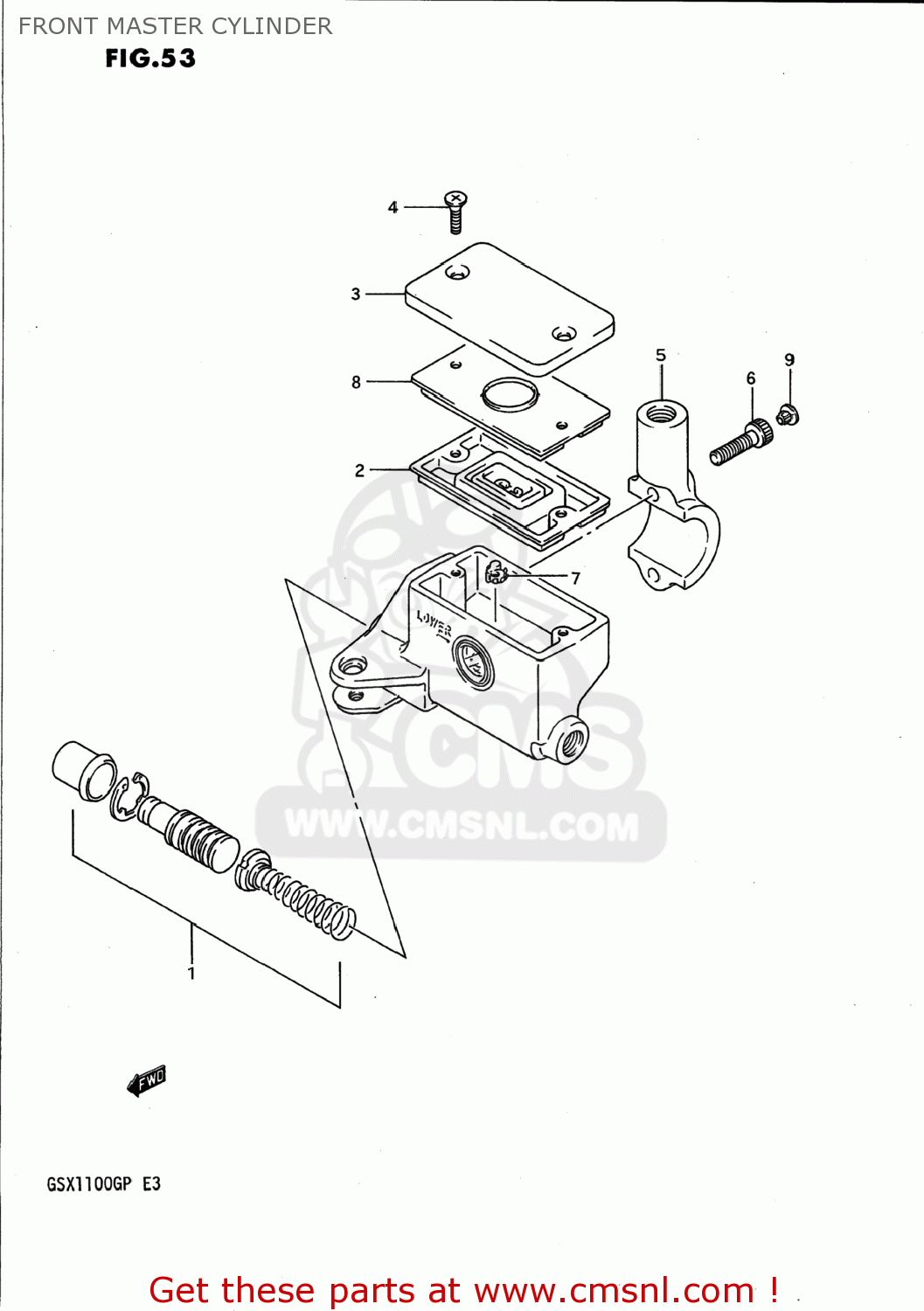 FRONT MASTER CYLINDER GSX1100G 1993 (P) USA (E03)