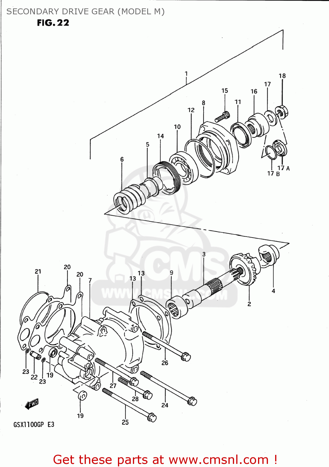 SECONDARY DRIVE GEAR (MODEL M) GSX1100G 1993 (P) USA (E03)