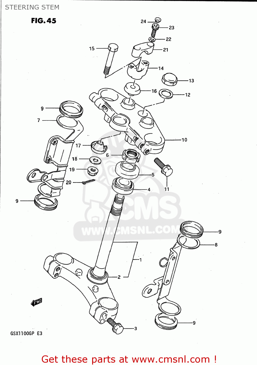 STEERING STEM GSX1100G 1993 (P) USA (E03)