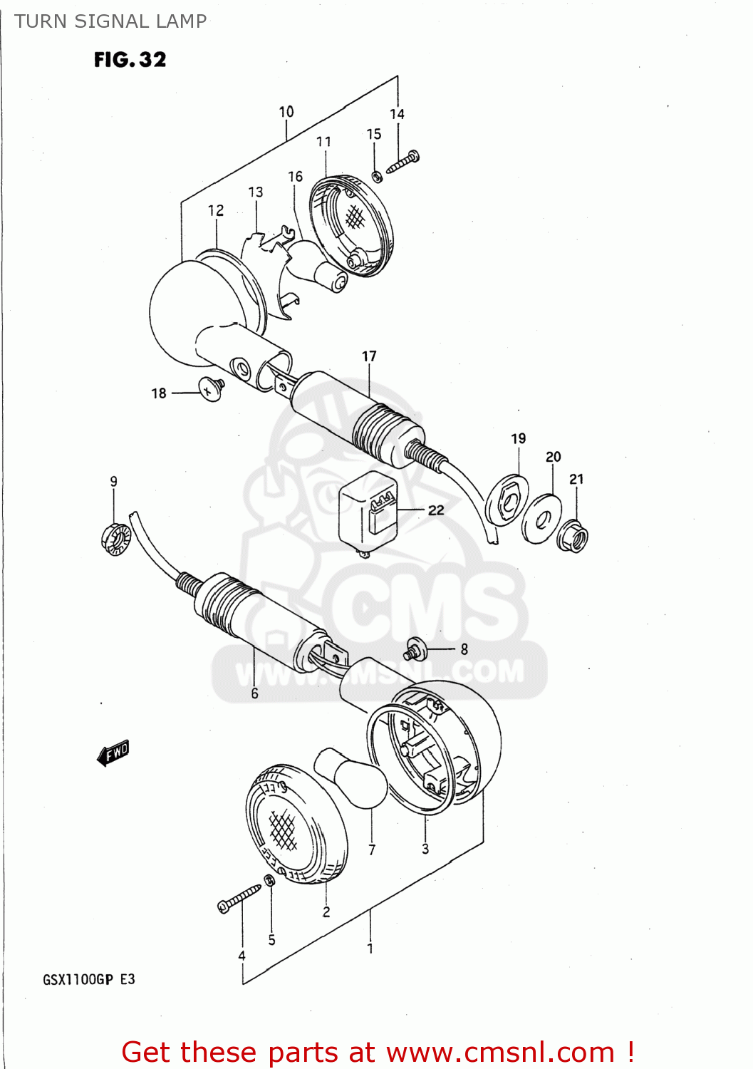 TURN SIGNAL LAMP GSX1100G 1993 (P) USA (E03)