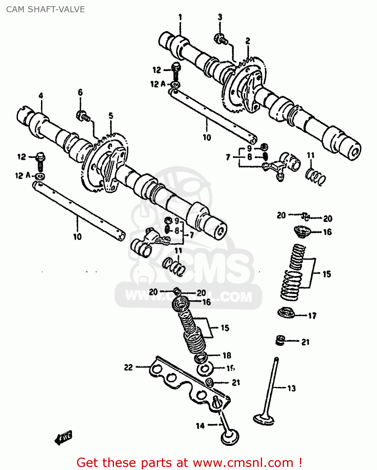 CAM SHAFT-VALVE GSX1100G 1993 (P) ZWITZERLAND AUSTRALIA (E18 E24)