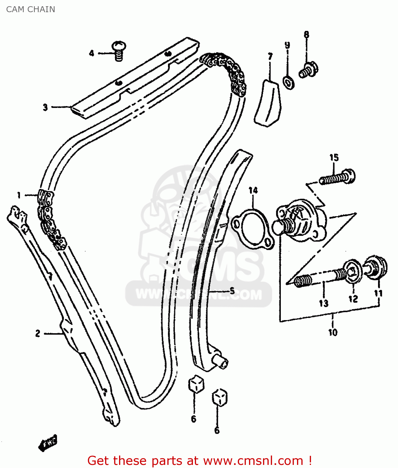 CAM CHAIN GSX1100G 1993 (P) ZWITZERLAND AUSTRALIA (E18 E24)