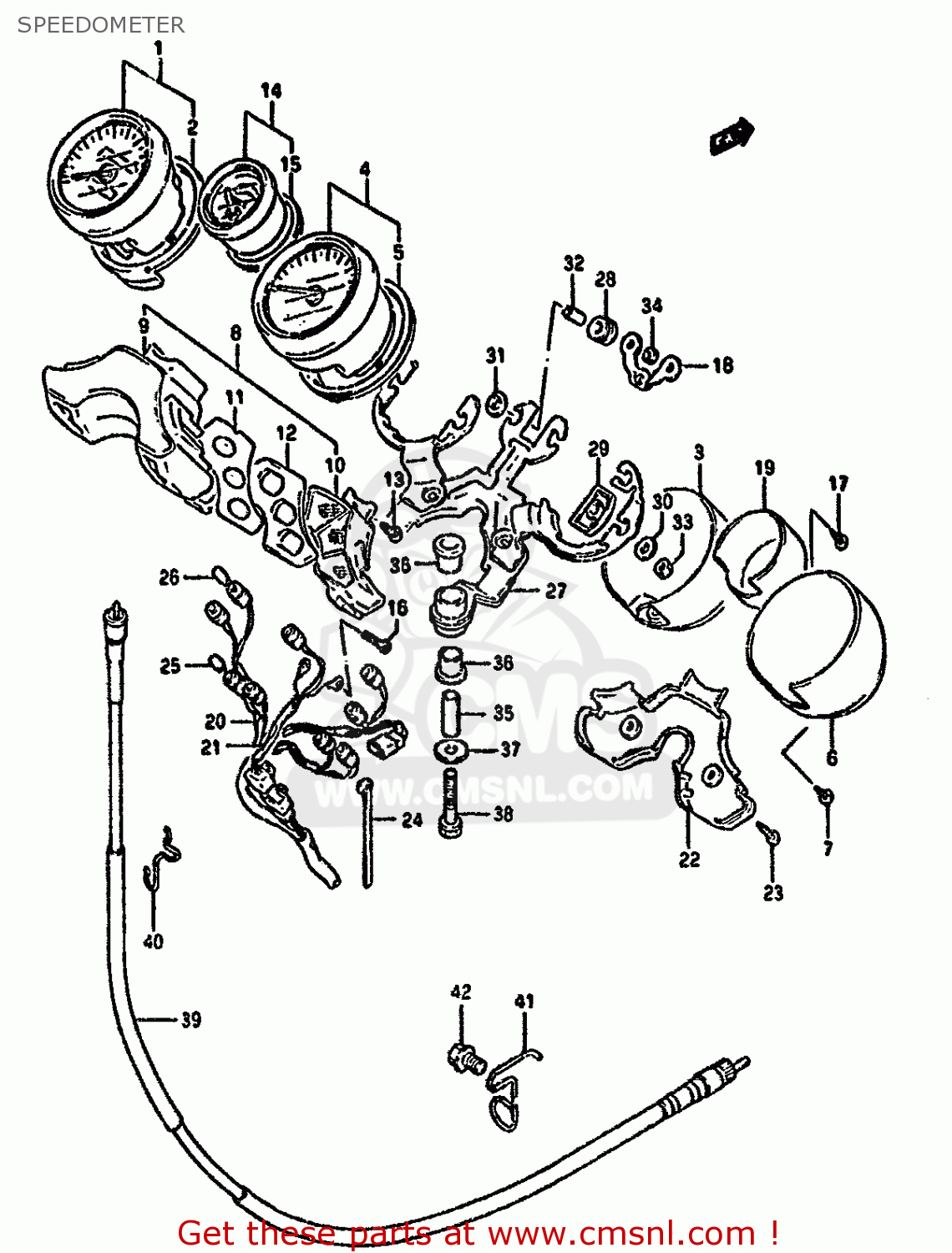 SPEEDOMETER GSX1100G 1993 (P) ZWITZERLAND AUSTRALIA (E18 E24)