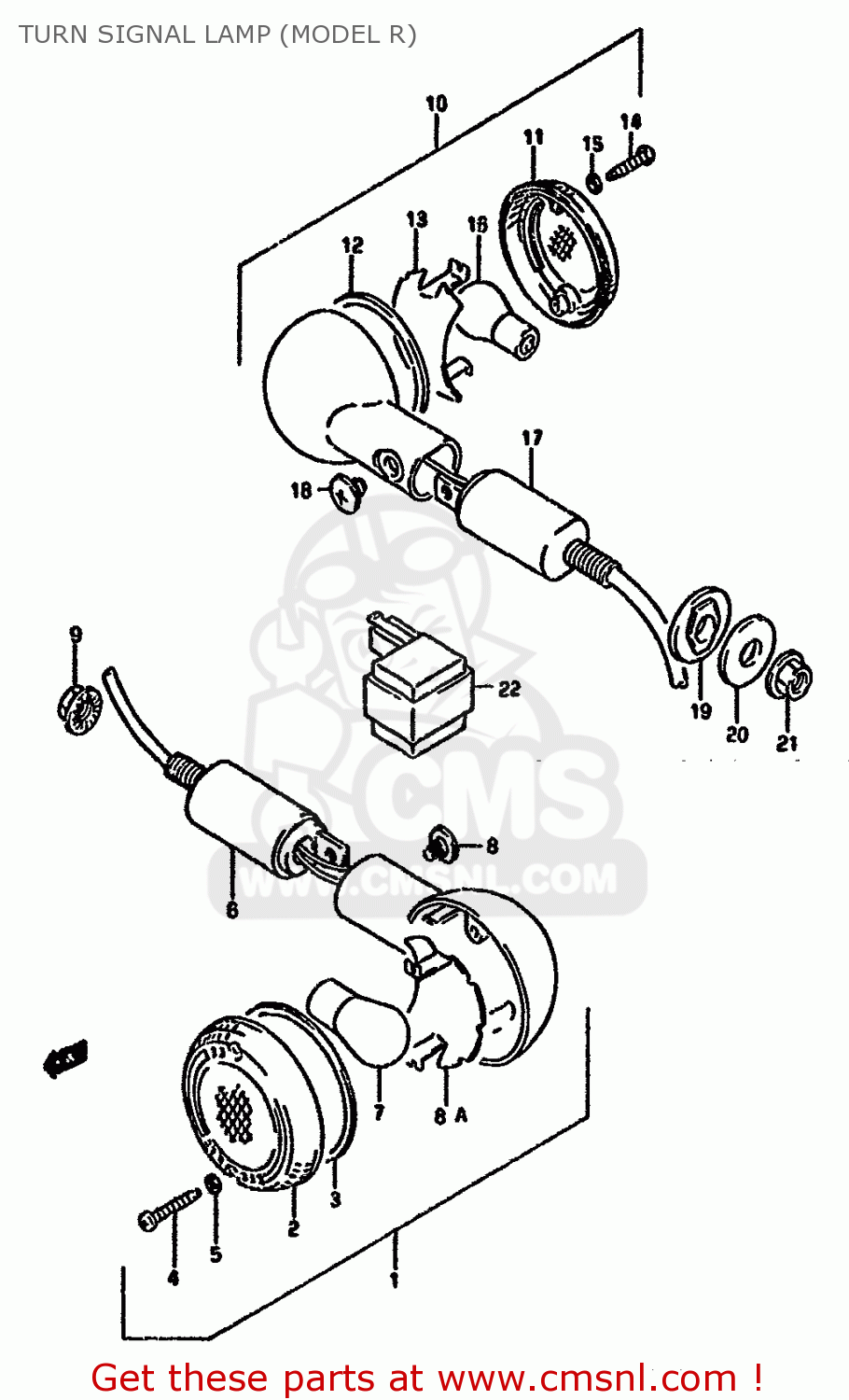 TURN SIGNAL LAMP (MODEL R) GSX1100G 1993 (P) ZWITZERLAND AUSTRALIA (E18 E24)