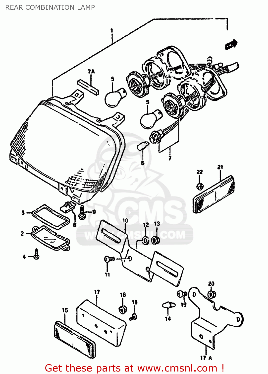 REAR COMBINATION LAMP GSX1100G 1993 (P) ZWITZERLAND AUSTRALIA (E18 E24)