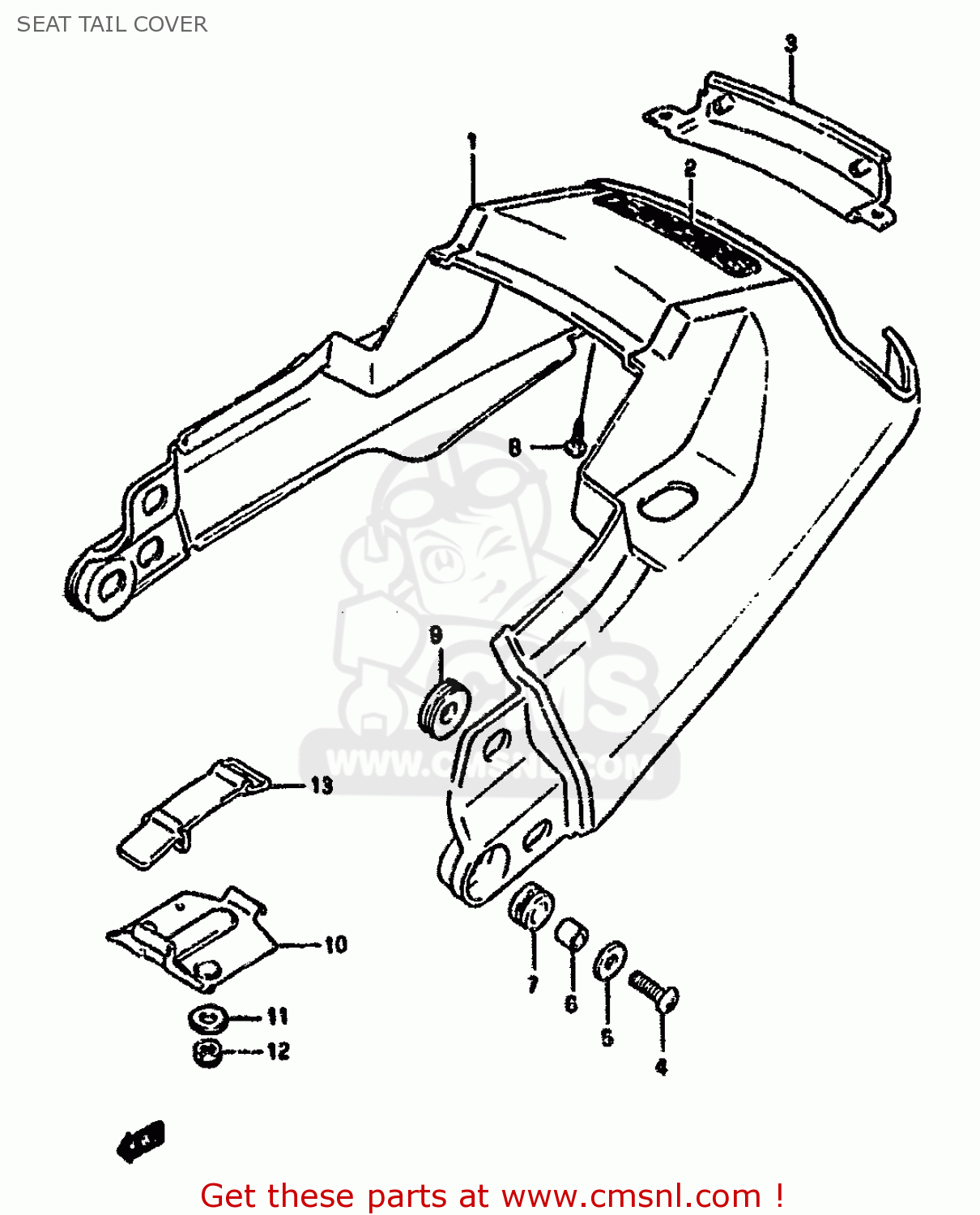 SEAT TAIL COVER GSX1100G 1993 (P) ZWITZERLAND AUSTRALIA (E18 E24)