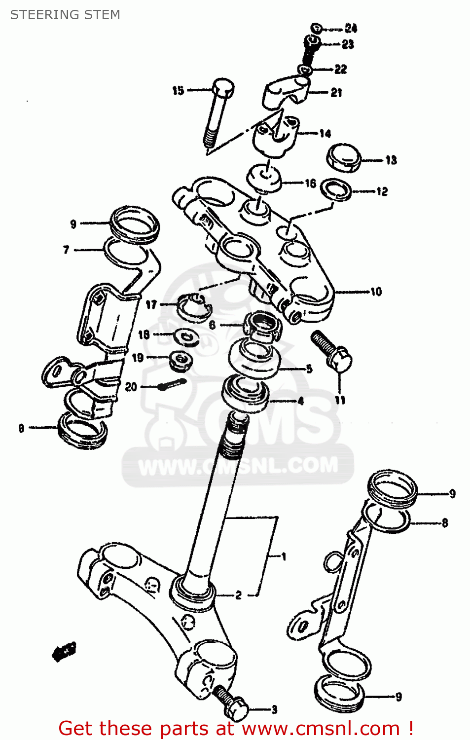 STEERING STEM GSX1100G 1993 (P) ZWITZERLAND AUSTRALIA (E18 E24)