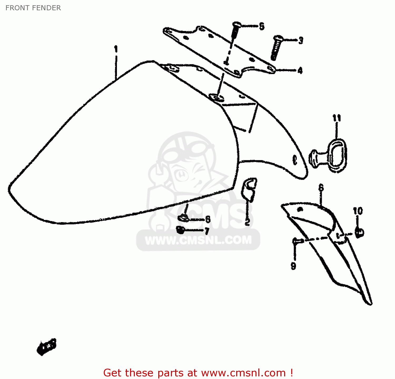 FRONT FENDER GSX1100G 1993 (P) ZWITZERLAND AUSTRALIA (E18 E24)