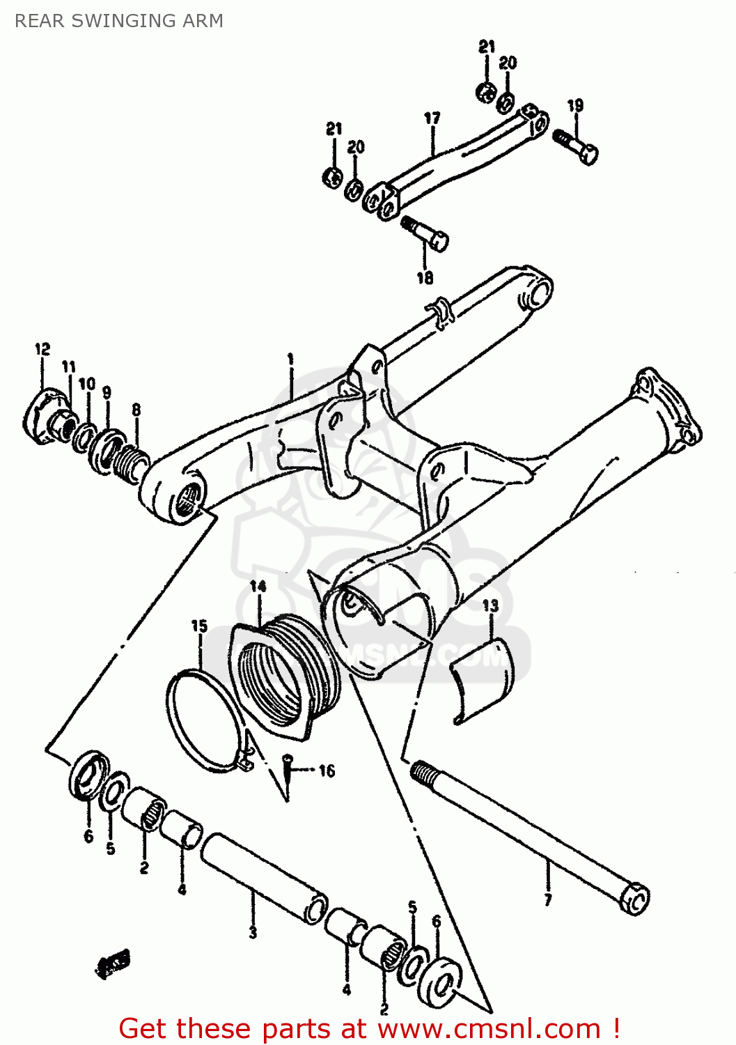 REAR SWINGING ARM GSX1100G 1993 (P) ZWITZERLAND AUSTRALIA (E18 E24)