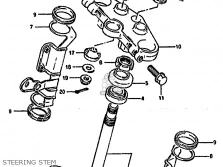 STEERING STEM - GSX1100G 1993 (P) ZWITZERLAND AUSTRALIA (E18 E24)