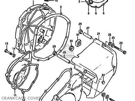 CRANKCASE COVER - GSX1100G 1993 (P) ZWITZERLAND AUSTRALIA (E18 E24)