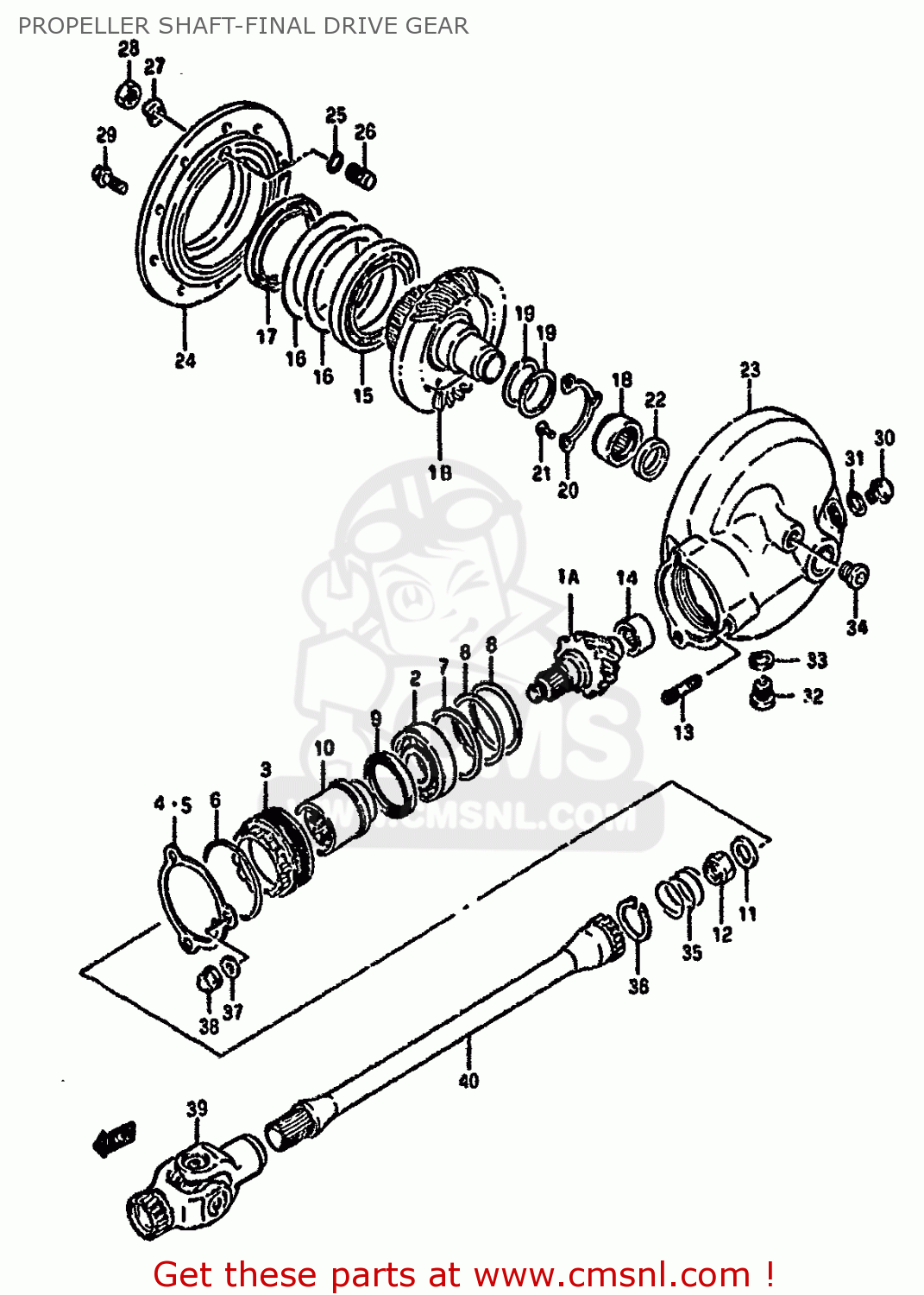 PROPELLER SHAFT-FINAL DRIVE GEAR GSX1100G 1994 (R) (E02 E04 E18 E22 E24 E25)