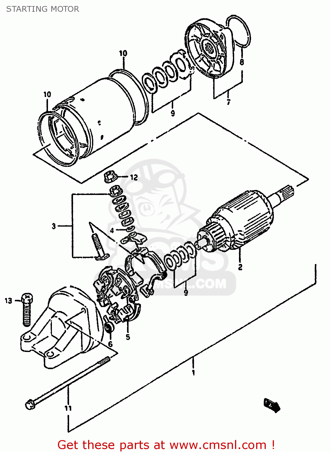 STARTING MOTOR GSX1100G 1994 (R) (E02 E04 E18 E22 E24 E25)