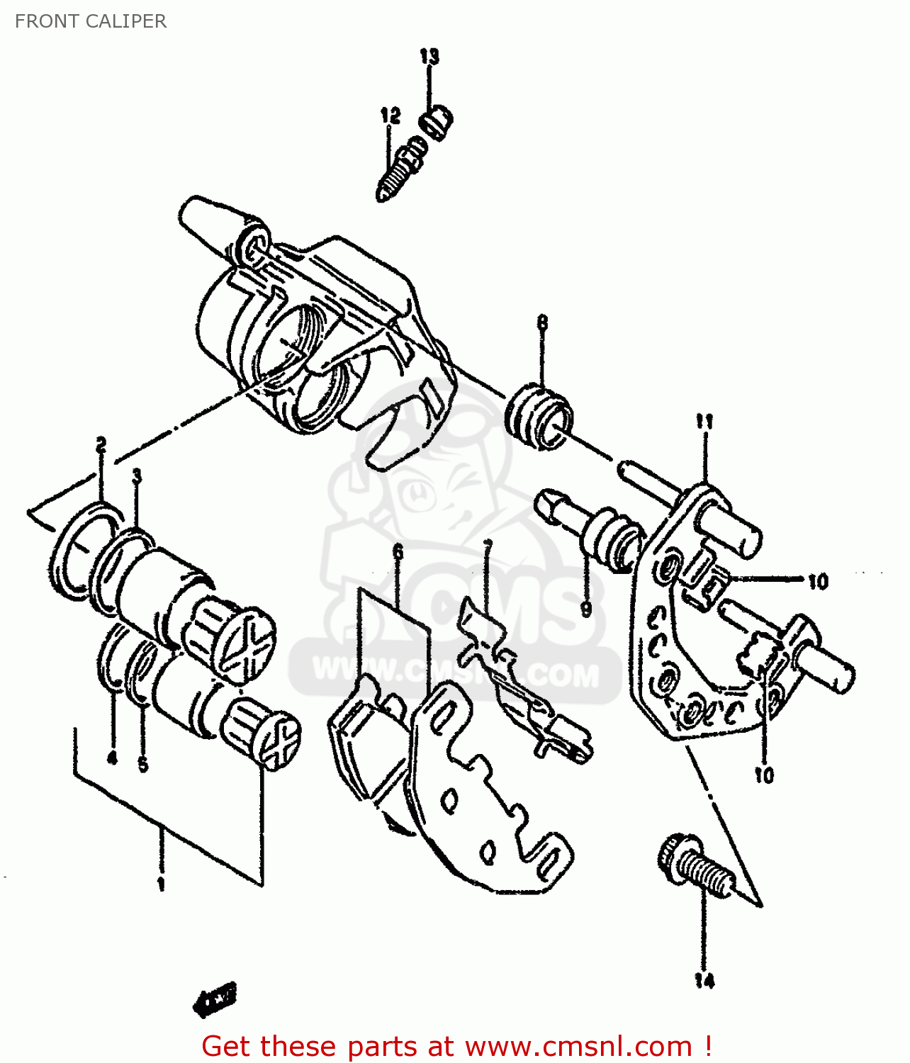 FRONT CALIPER GSX1100G 1994 (R) (E02 E04 E18 E22 E24 E25)
