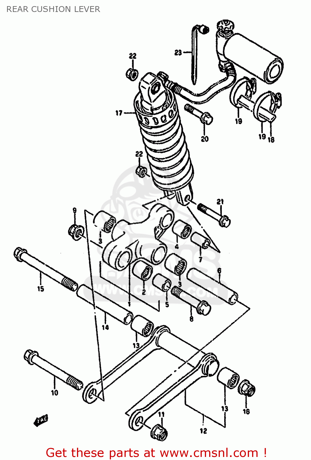 REAR CUSHION LEVER GSX1100G 1994 (R) (E02 E04 E18 E22 E24 E25)