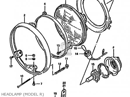 HEADLAMP (MODEL R) - GSX1100G 1994 (R) (E02 E04 E18 E22 E24 E25)