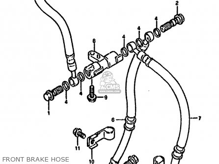 FRONT BRAKE HOSE - GSX1100G 1994 (R) (E02 E04 E18 E22 E24 E25)