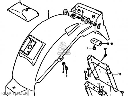 REAR FENDER - GSX1100G 1994 (R) (E02 E04 E18 E22 E24 E25)
