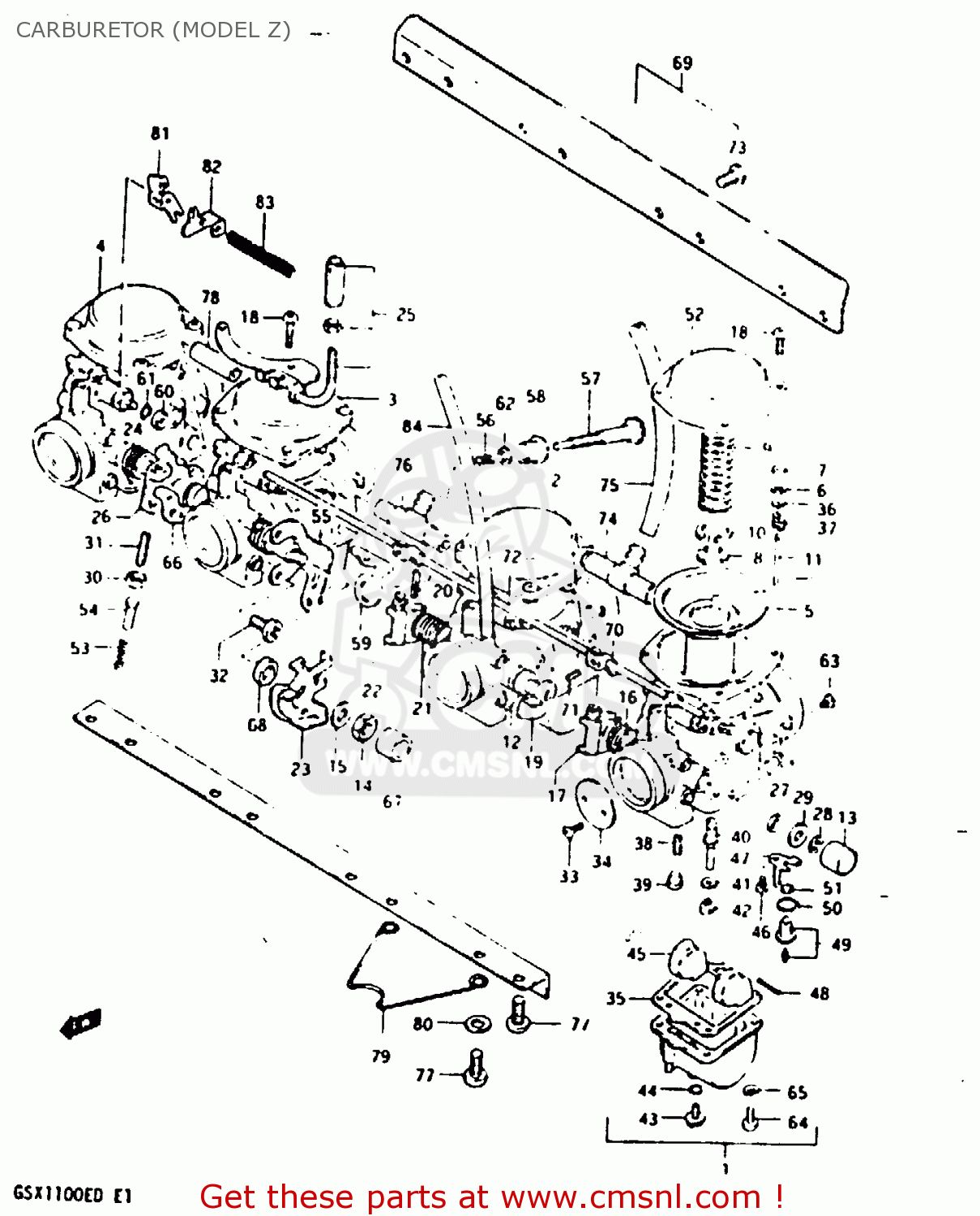 CARBURETOR (MODEL Z) GSX1100X 1983 (D)