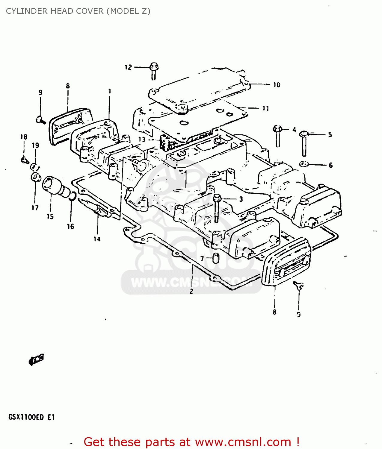 CYLINDER HEAD COVER (MODEL Z) GSX1100X 1983 (D)