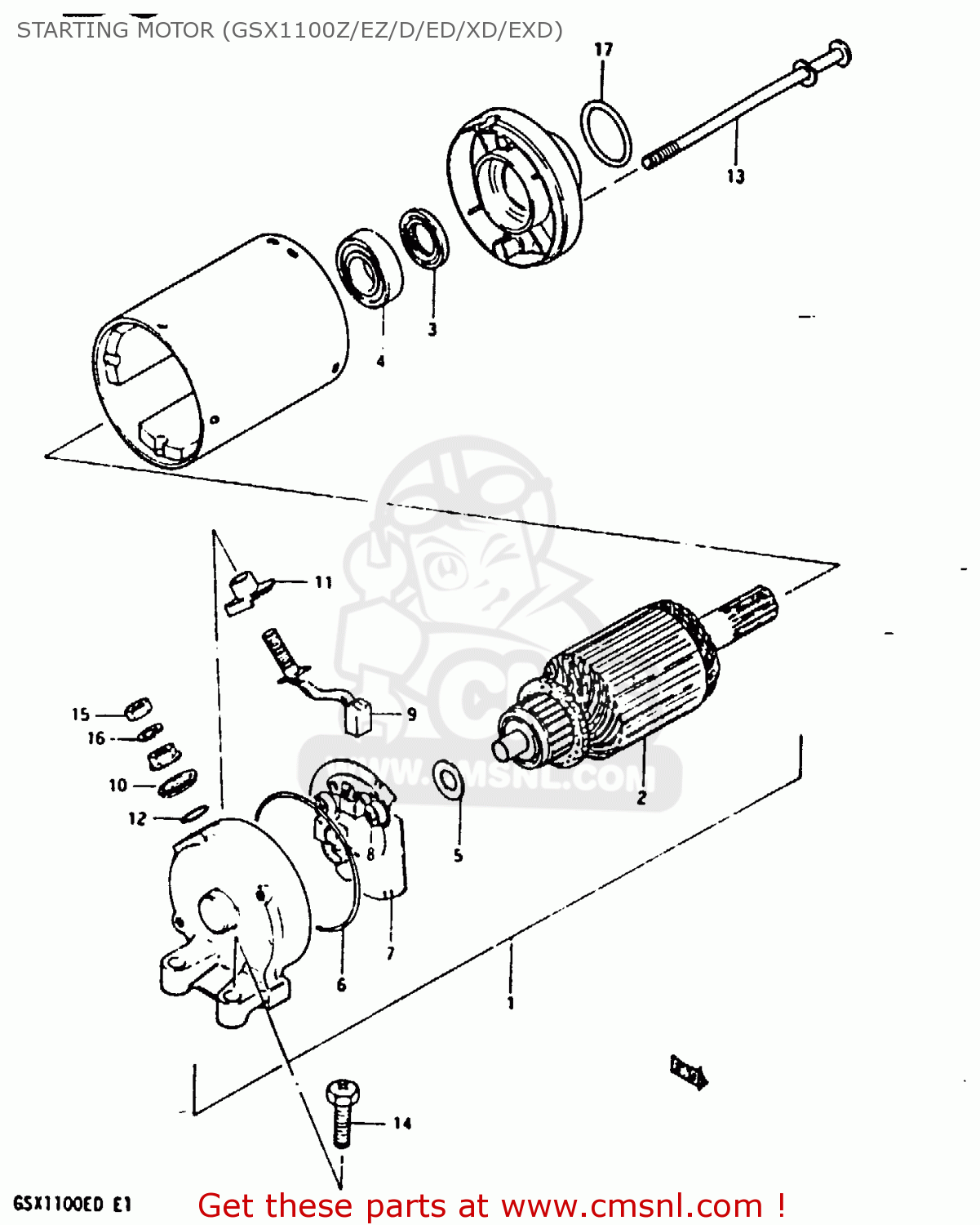 STARTING MOTOR (GSX1100Z/EZ/D/ED/XD/EXD) GSX1100X 1983 (D)