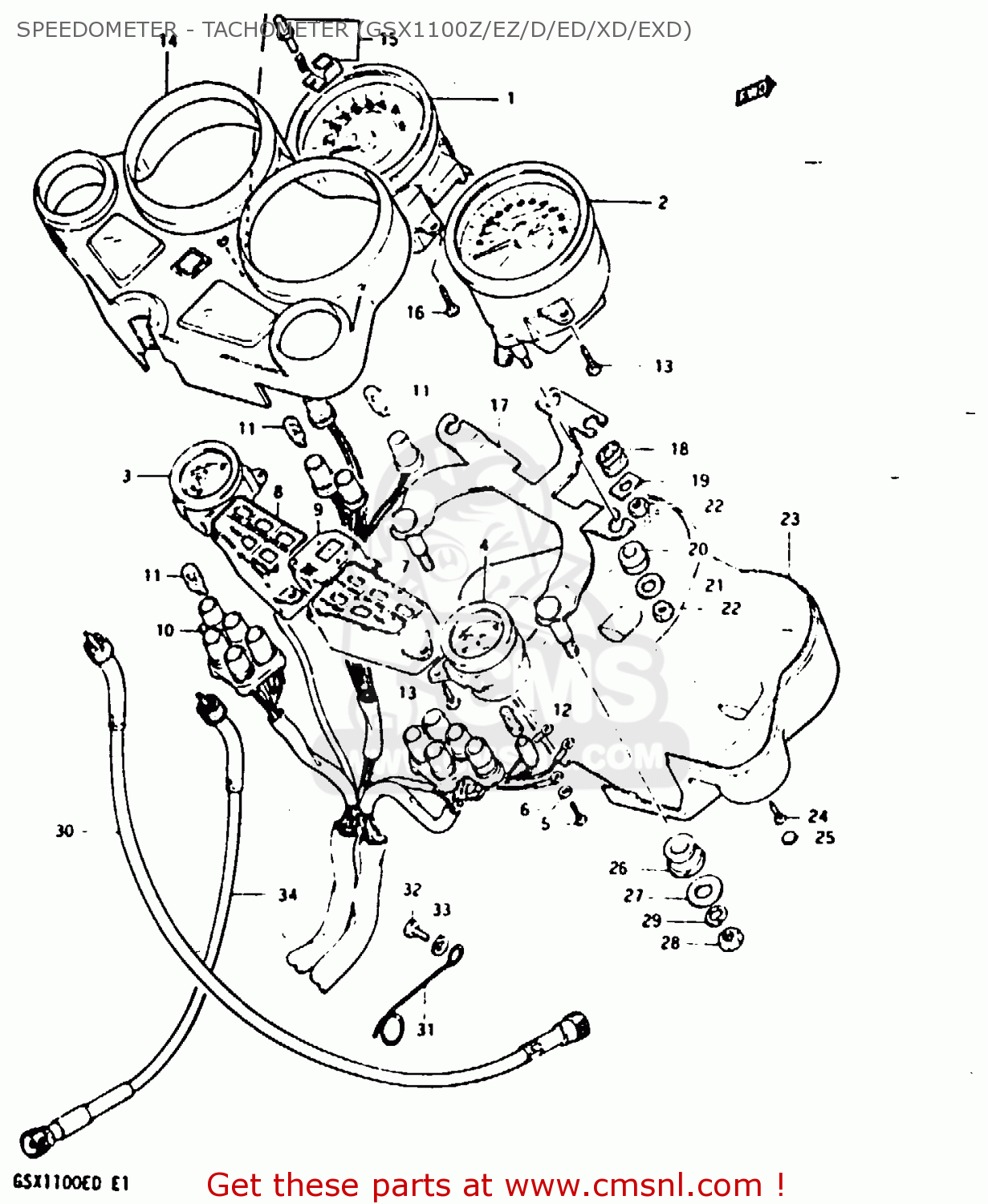 SPEEDOMETER - TACHOMETER (GSX1100Z/EZ/D/ED/XD/EXD) GSX1100X 1983 (D)