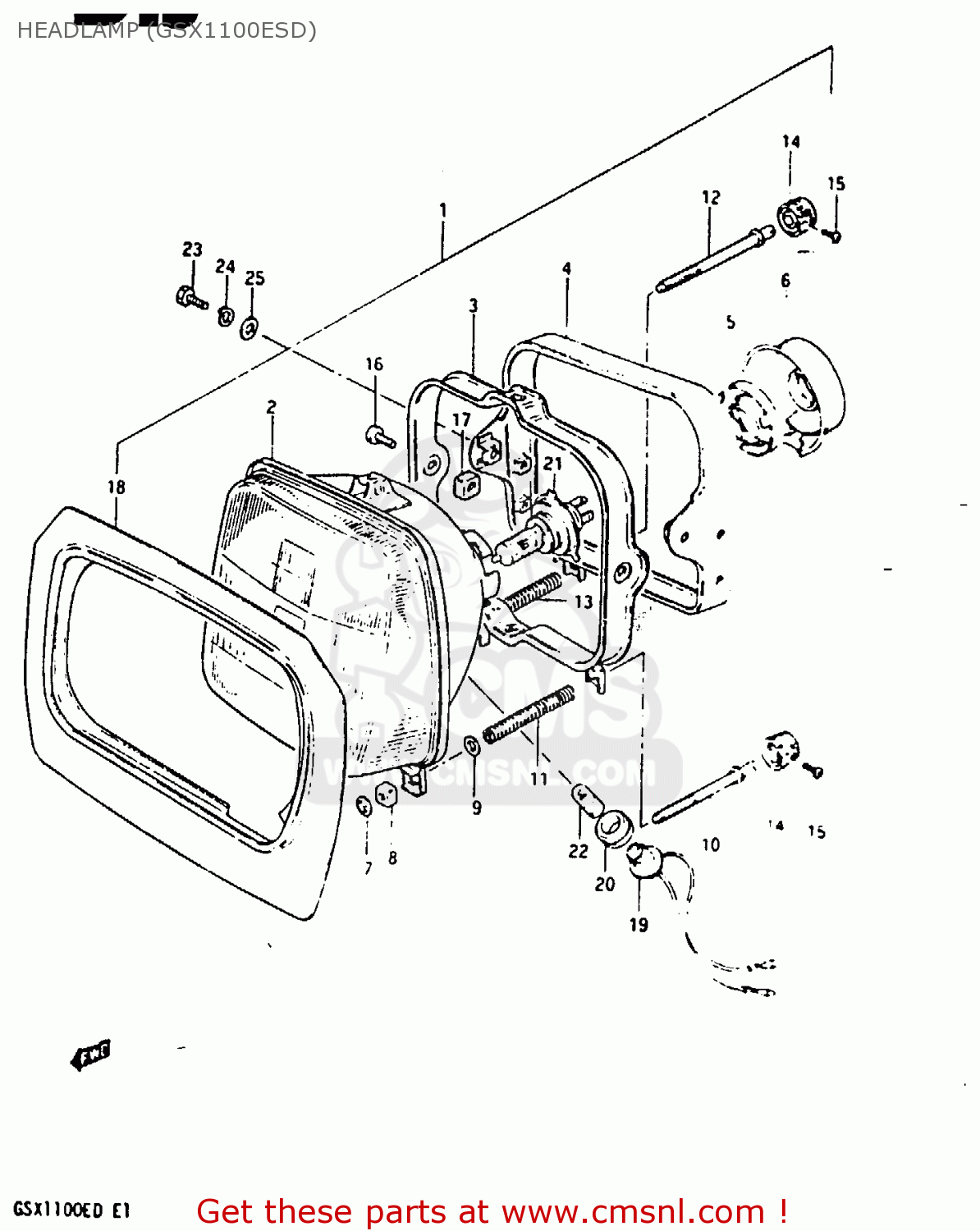 HEADLAMP (GSX1100ESD) GSX1100X 1983 (D)