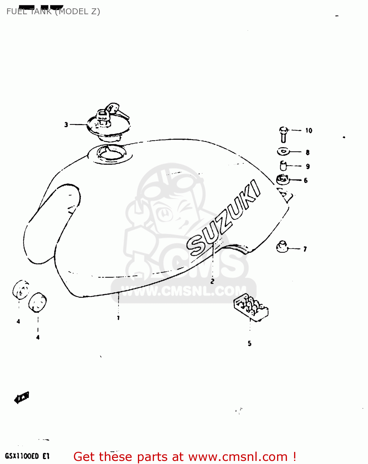 FUEL TANK (MODEL Z) GSX1100X 1983 (D)
