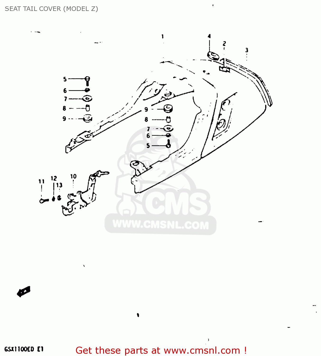 SEAT TAIL COVER (MODEL Z) GSX1100X 1983 (D)