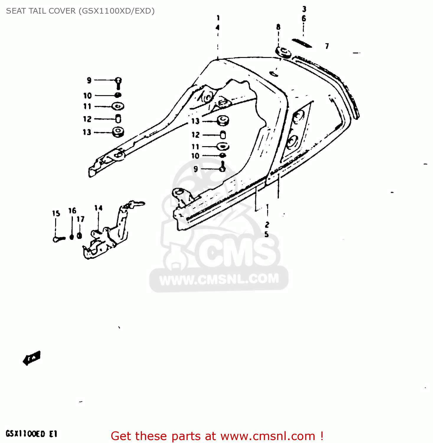 SEAT TAIL COVER (GSX1100XD/EXD) GSX1100X 1983 (D)